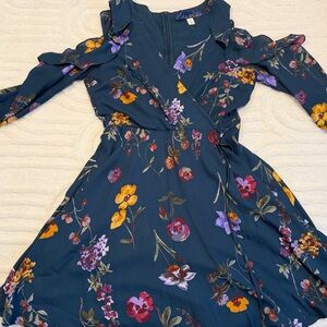 Blue Rain Floral Dress